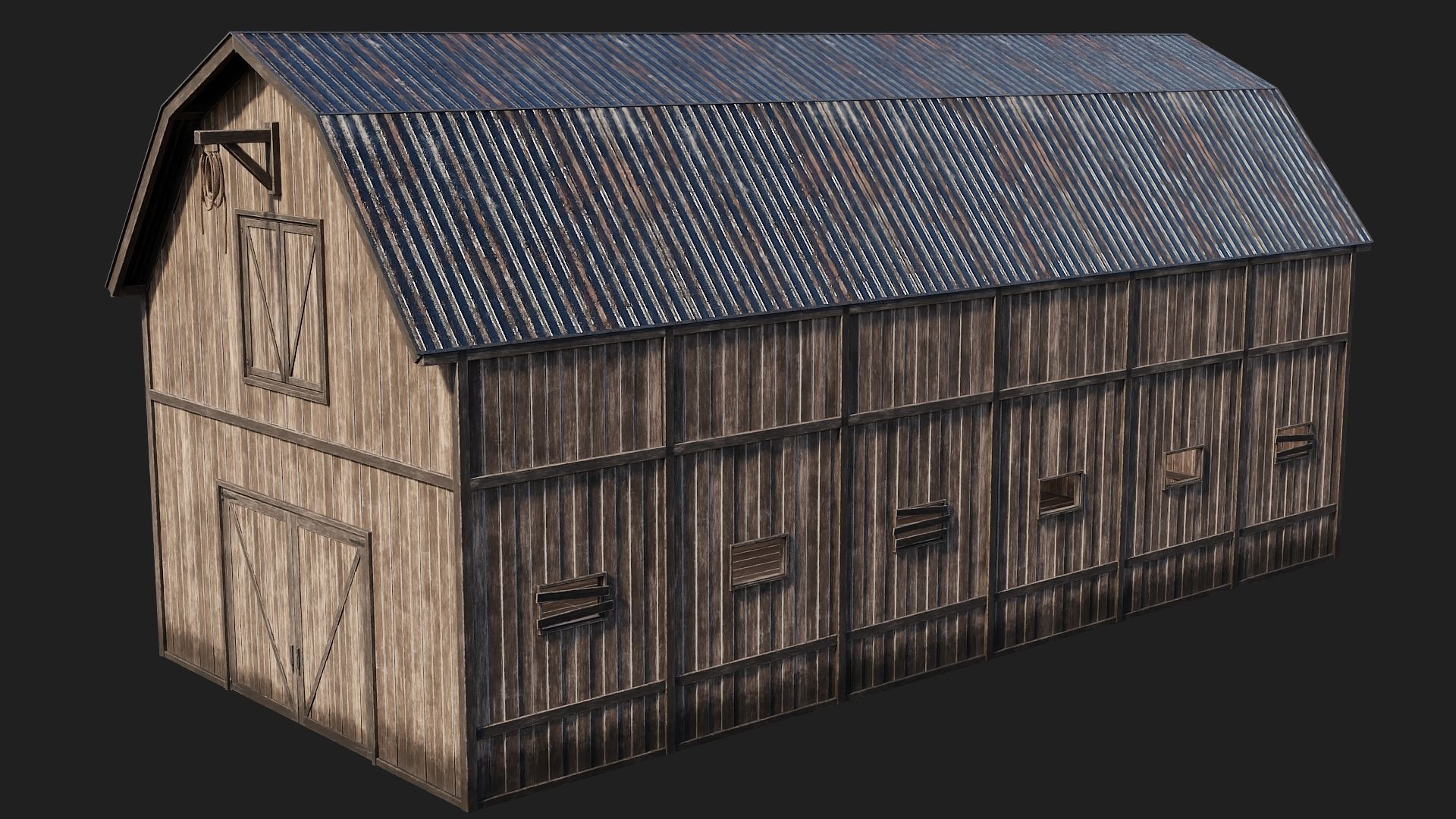 69-70-71-72 - Farm Buildings 4K PBR GameReady Low-poly 3D model_39