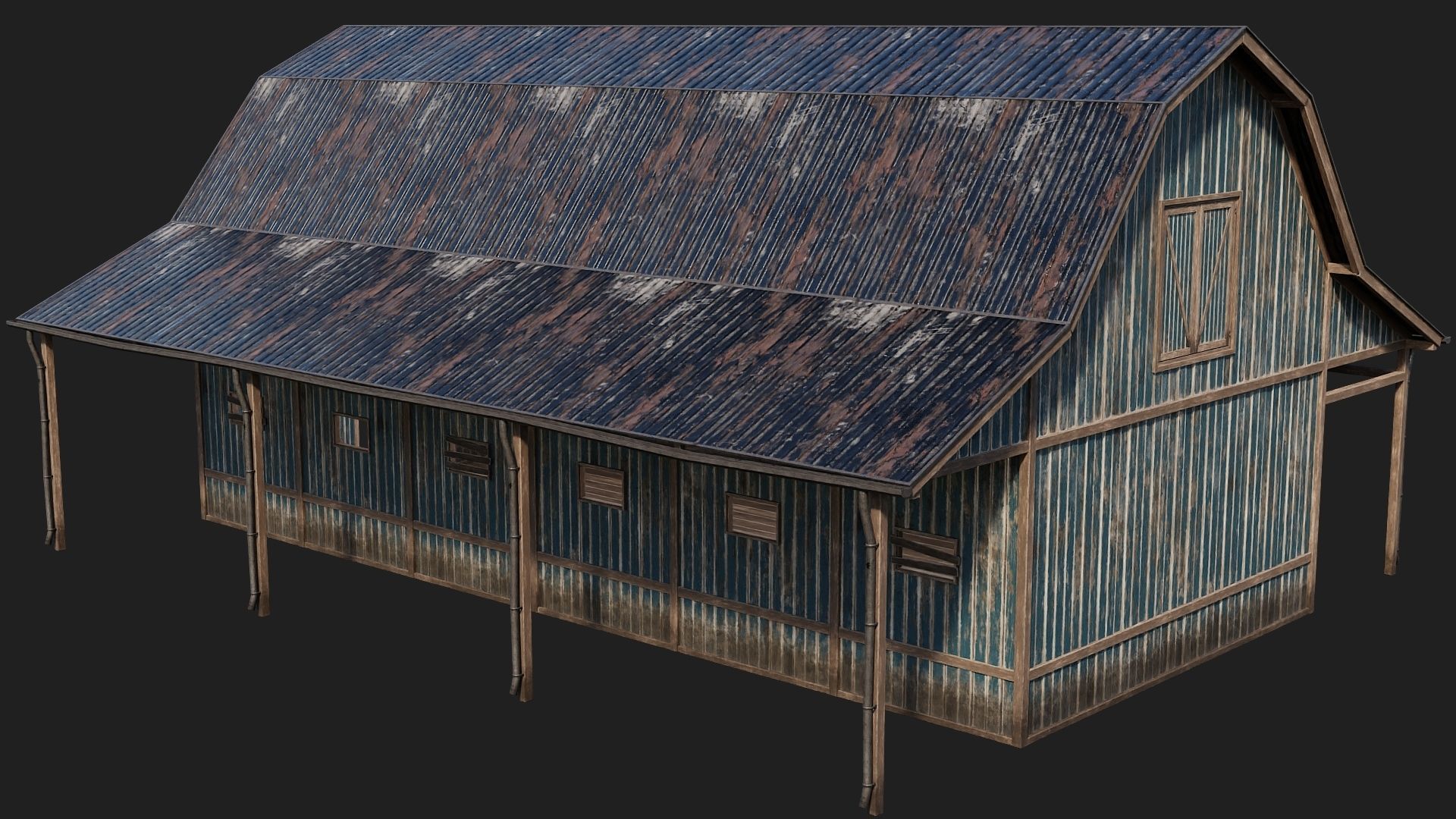 69-70-71-72 - Farm Buildings 4K PBR GameReady Low-poly 3D model_31