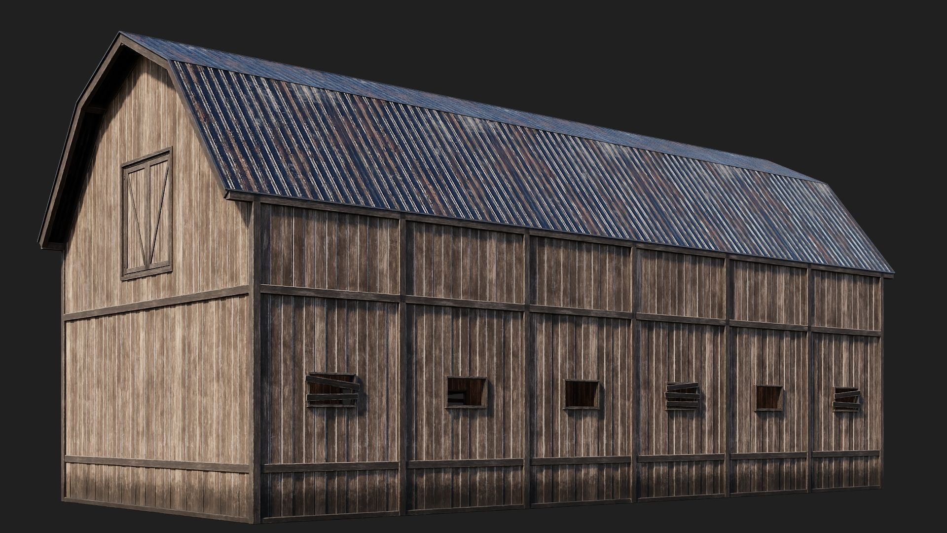69-70-71-72 - Farm Buildings 4K PBR GameReady Low-poly 3D model_35