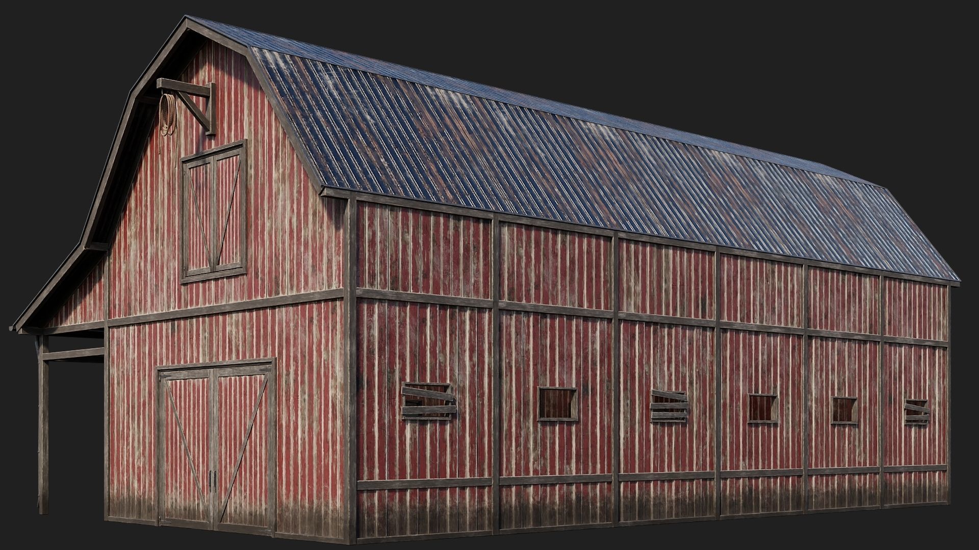 69-70-71-72 - Farm Buildings 4K PBR GameReady Low-poly 3D model_15