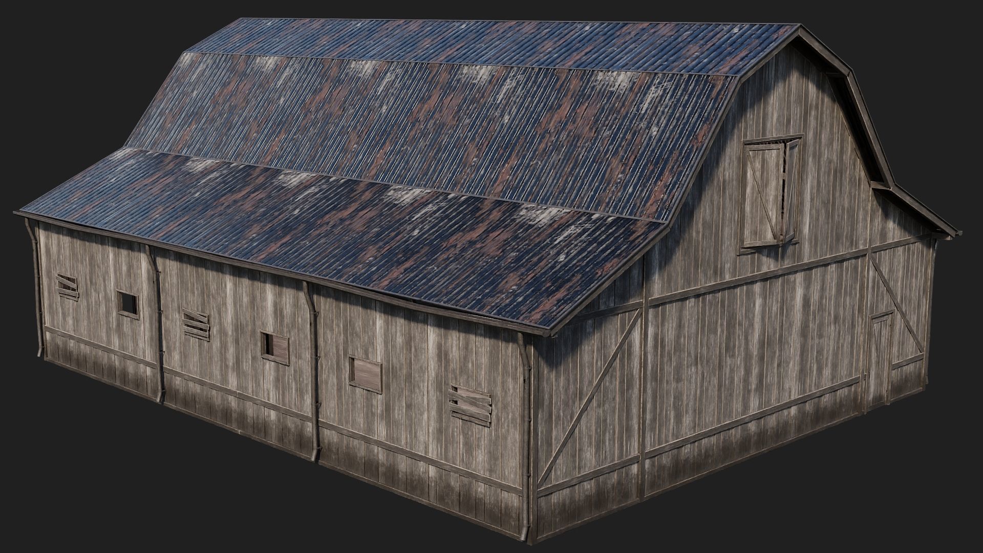 69-70-71-72 - Farm Buildings 4K PBR GameReady Low-poly 3D model_13