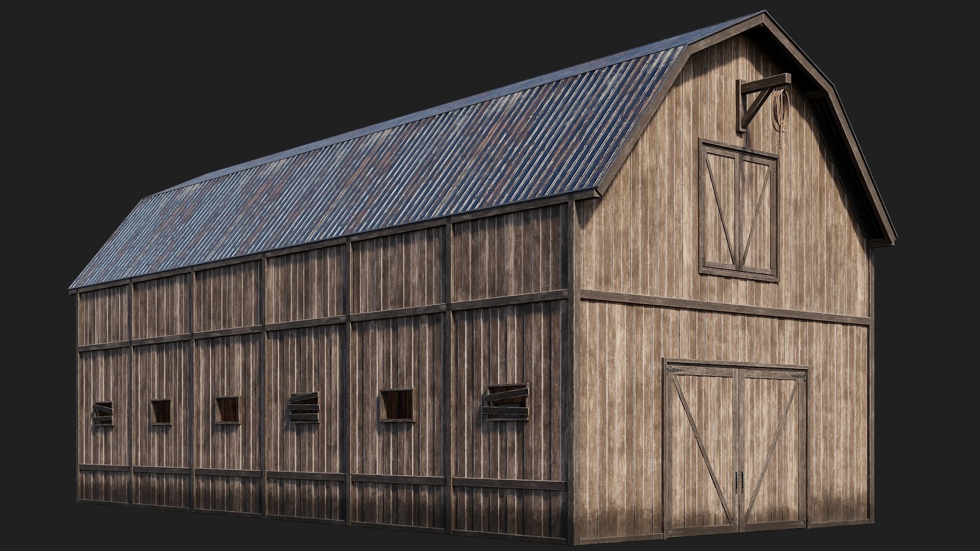 69-70-71-72 - Farm Buildings 4K PBR GameReady Low-poly 3D model_4