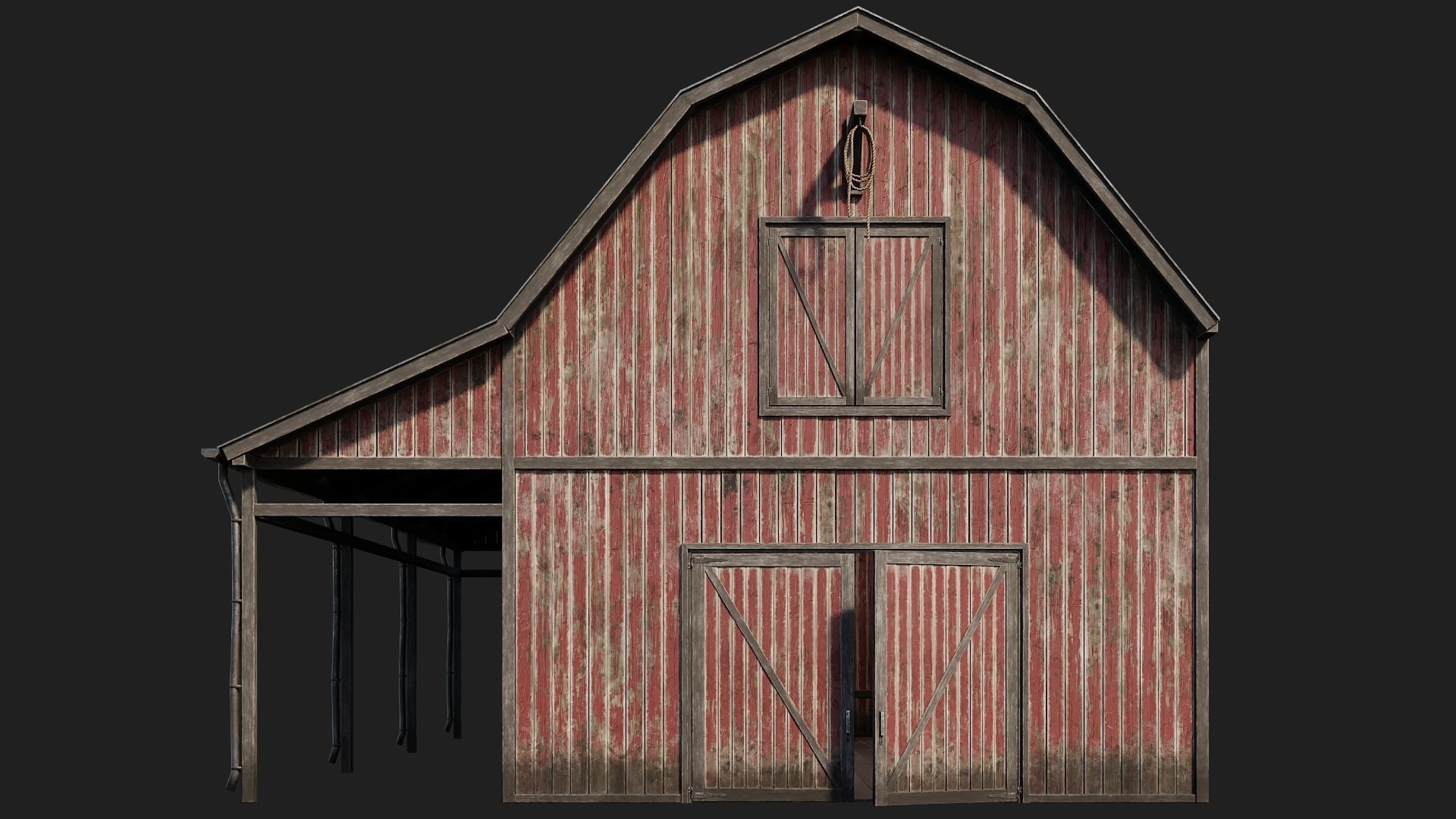 69-70-71-72 - Farm Buildings 4K PBR GameReady Low-poly 3D model_18