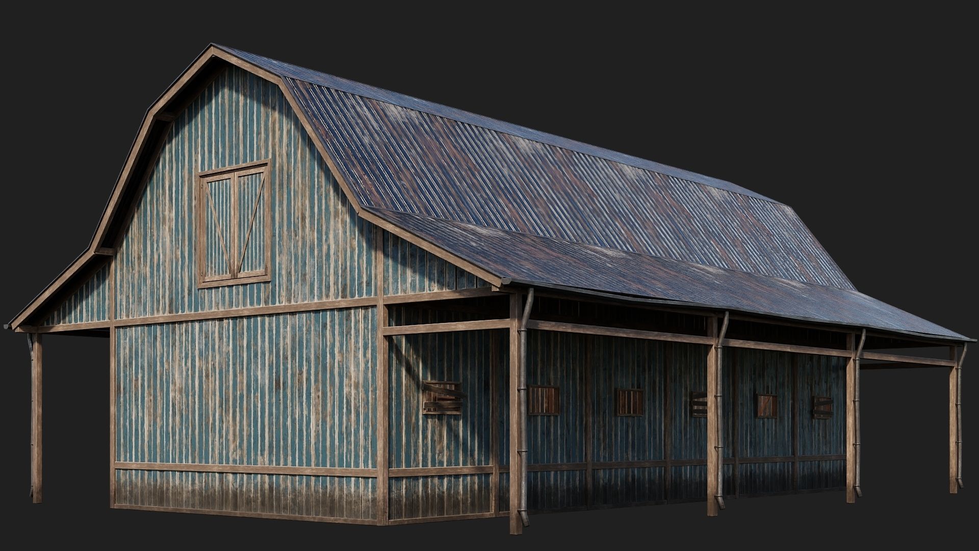 69-70-71-72 - Farm Buildings 4K PBR GameReady Low-poly 3D model_26