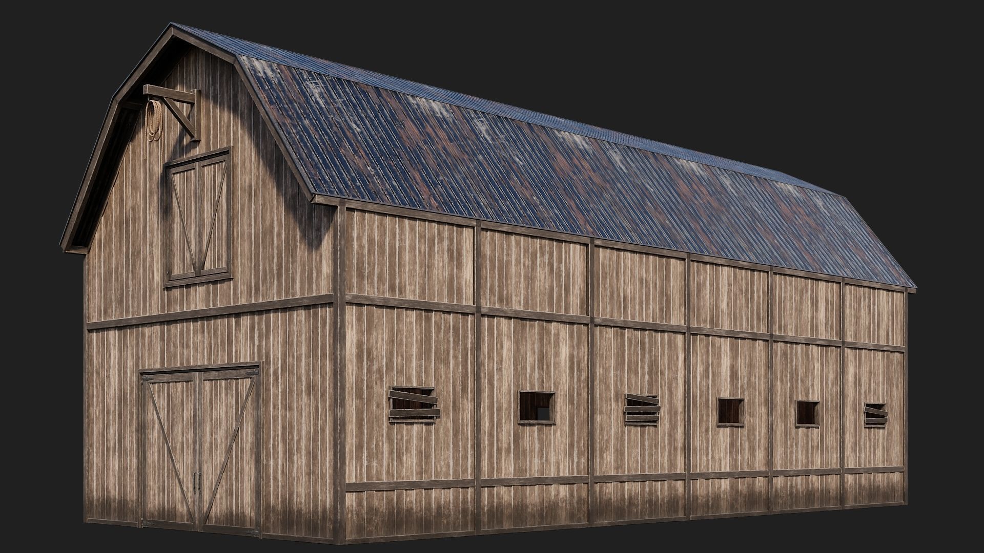 69-70-71-72 - Farm Buildings 4K PBR GameReady Low-poly 3D model_33