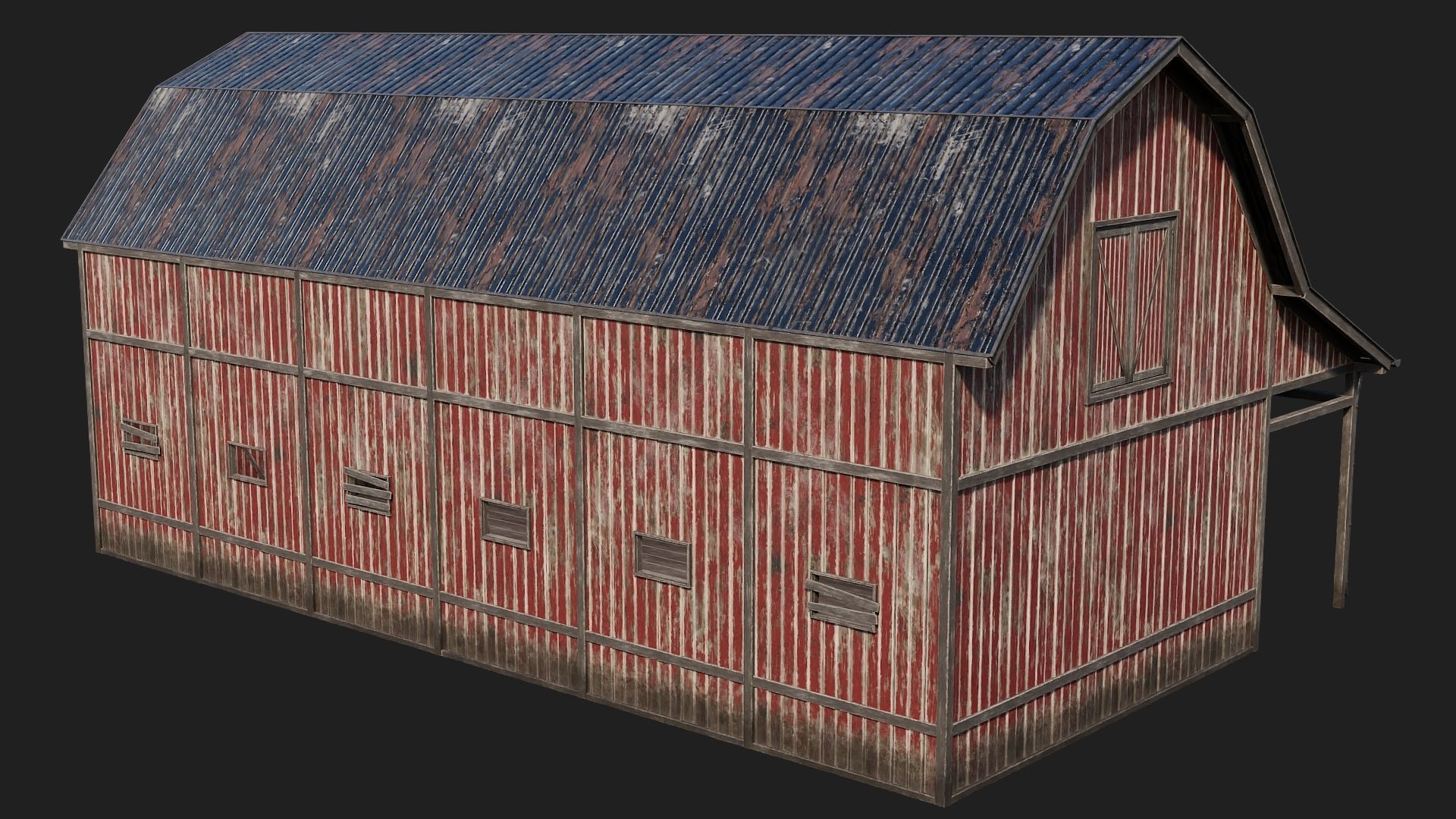 69-70-71-72 - Farm Buildings 4K PBR GameReady Low-poly 3D model_22