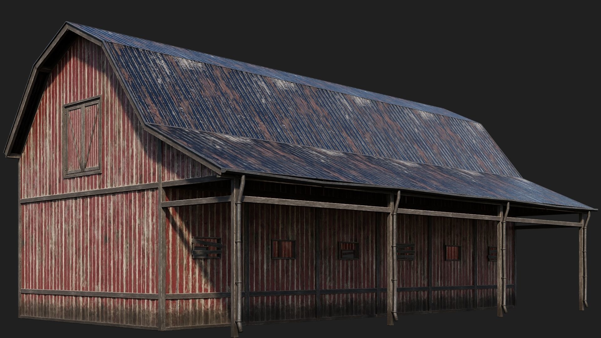 69-70-71-72 - Farm Buildings 4K PBR GameReady Low-poly 3D model_17