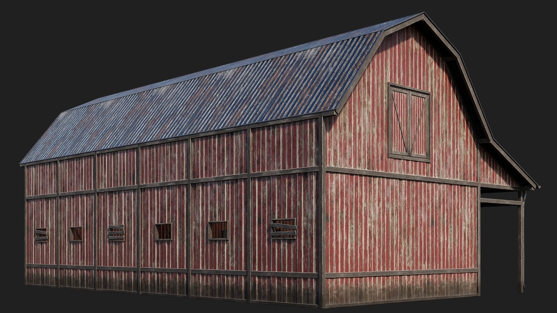 69-70-71-72 - Farm Buildings 4K PBR GameReady Low-poly 3D model_16