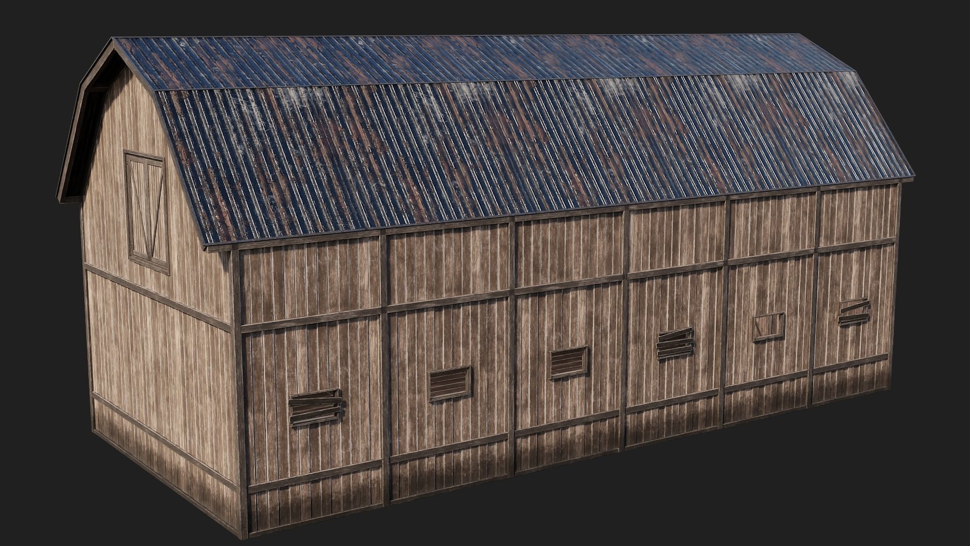 69-70-71-72 - Farm Buildings 4K PBR GameReady Low-poly 3D model_32