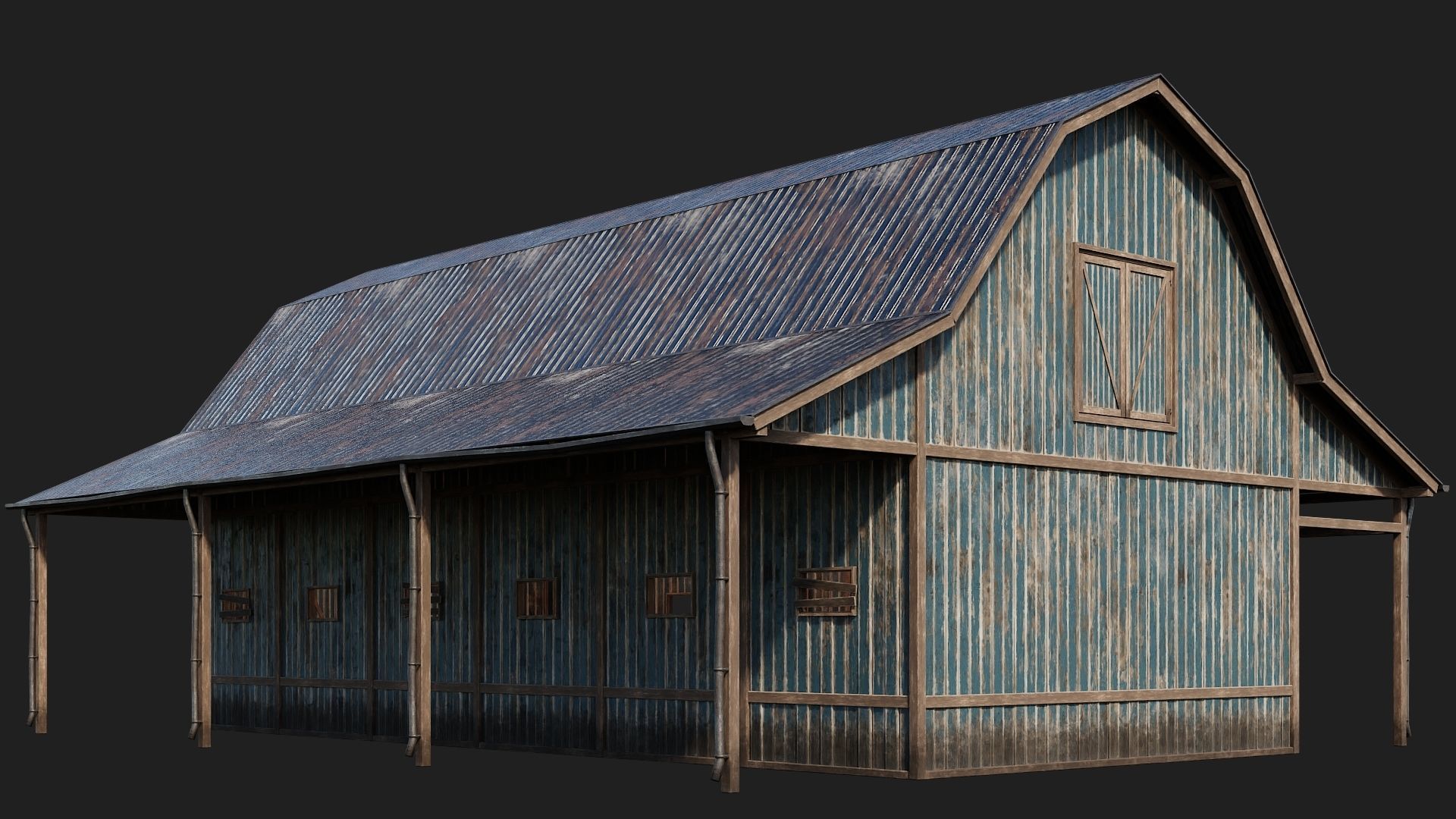 69-70-71-72 - Farm Buildings 4K PBR GameReady Low-poly 3D model_25