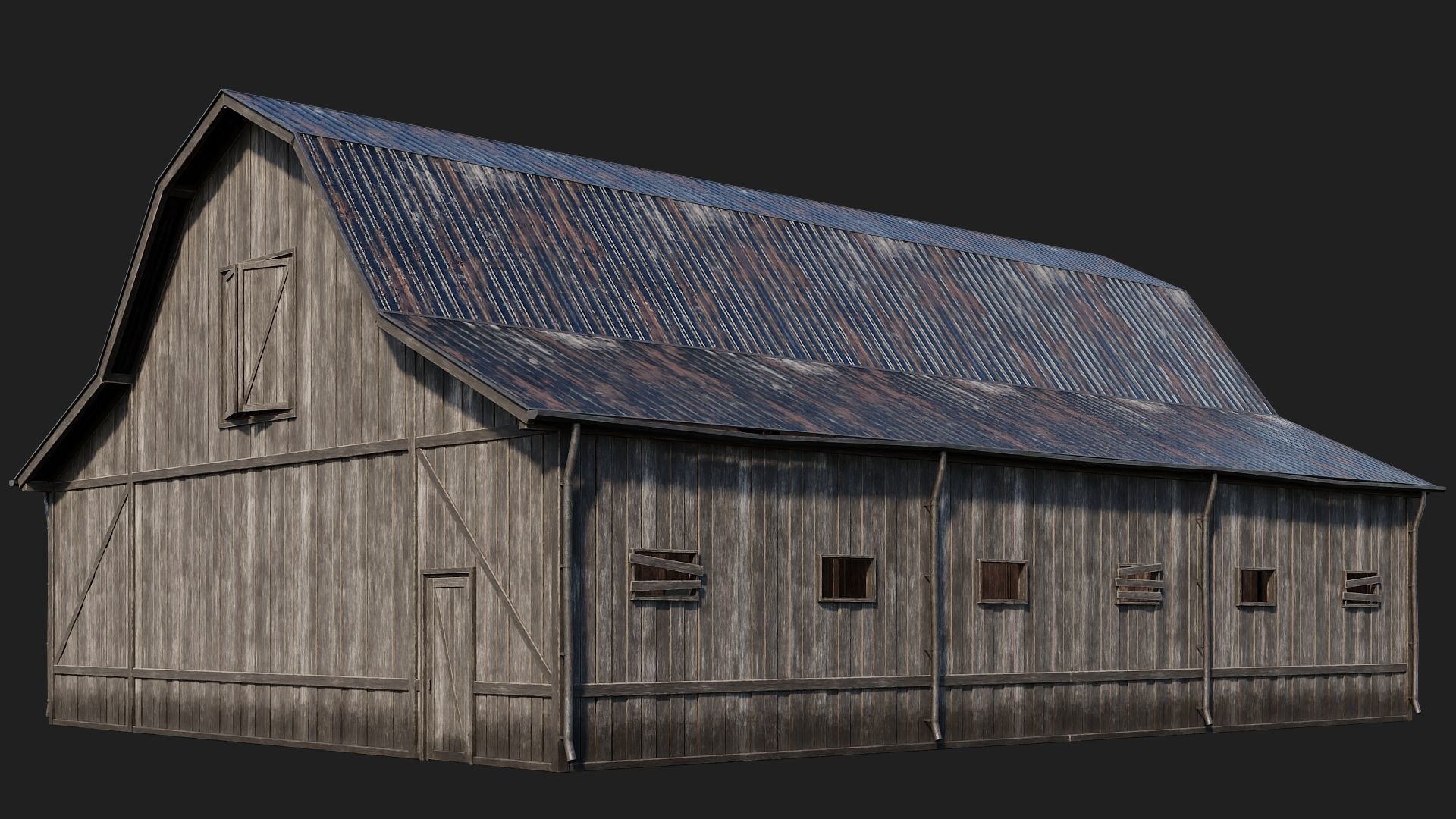 69-70-71-72 - Farm Buildings 4K PBR GameReady Low-poly 3D model_10