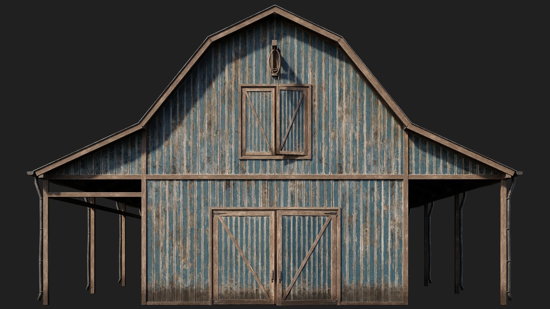 69-70-71-72 - Farm Buildings 4K PBR GameReady Low-poly 3D model_27