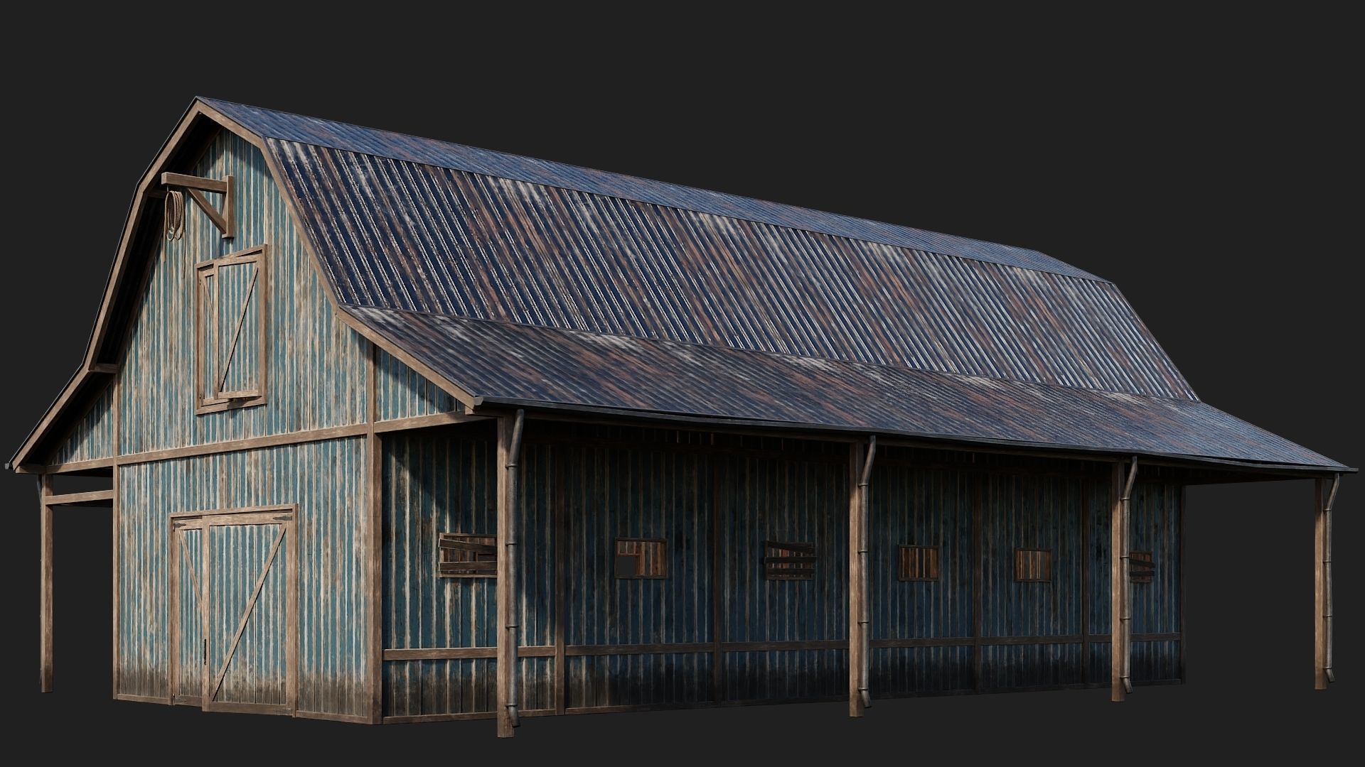 69-70-71-72 - Farm Buildings 4K PBR GameReady Low-poly 3D model_24