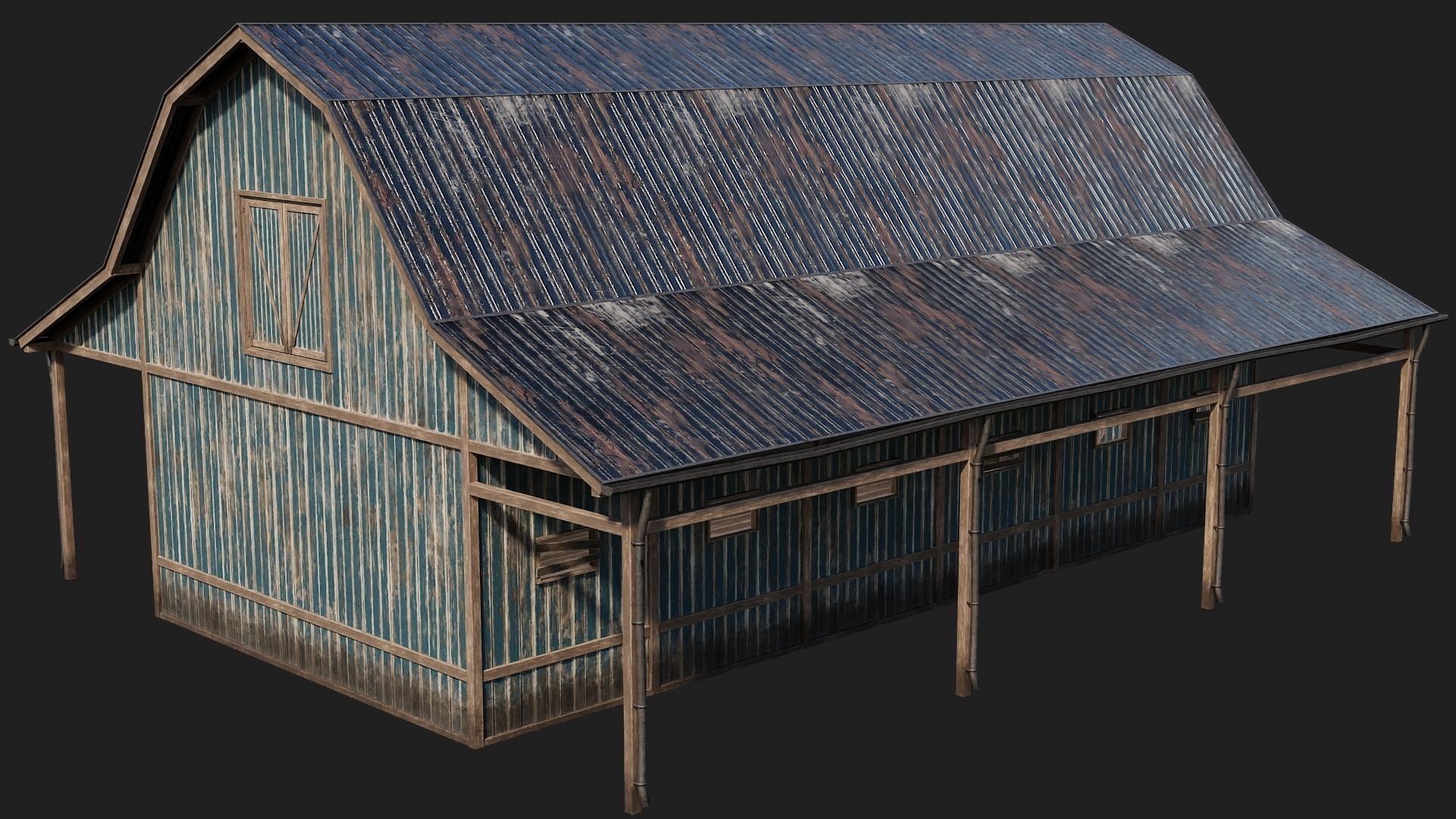 69-70-71-72 - Farm Buildings 4K PBR GameReady Low-poly 3D model_23