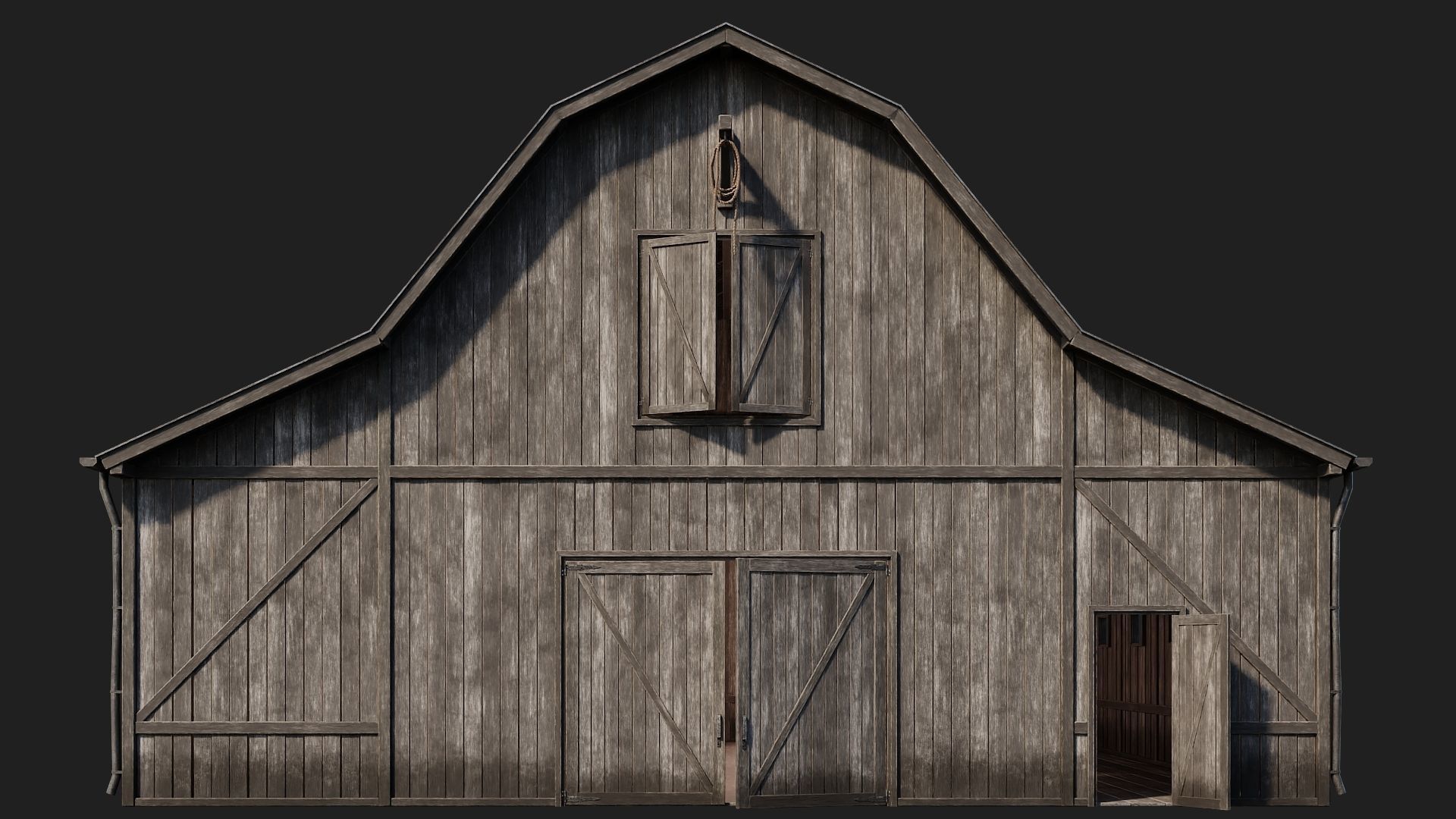 69-70-71-72 - Farm Buildings 4K PBR GameReady Low-poly 3D model_6