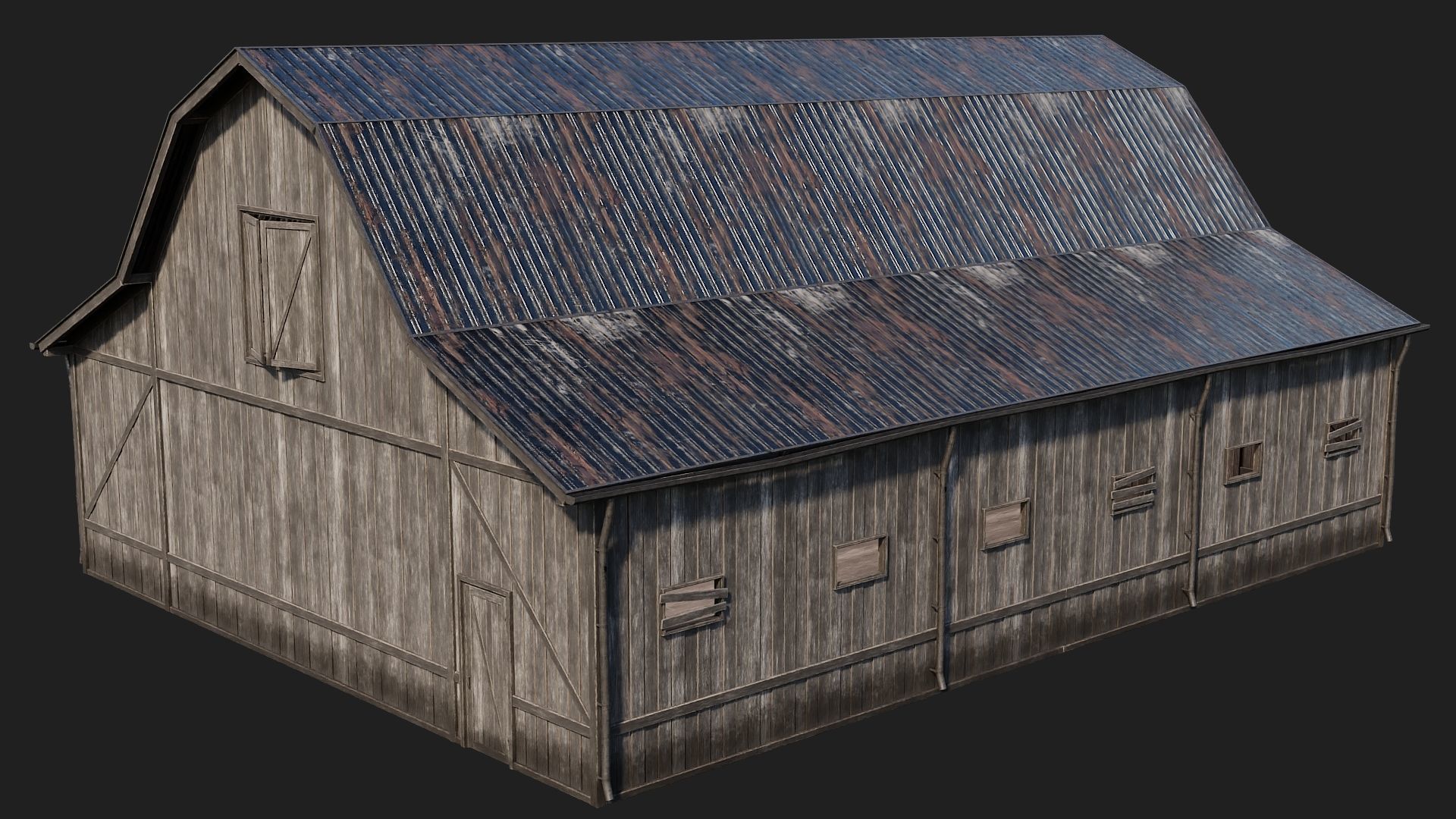 69-70-71-72 - Farm Buildings 4K PBR GameReady Low-poly 3D model_7