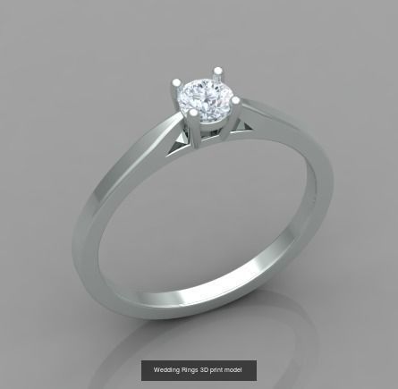 Ring 3d print model -5 silver tiara with diamonds 3D Model Collection_2