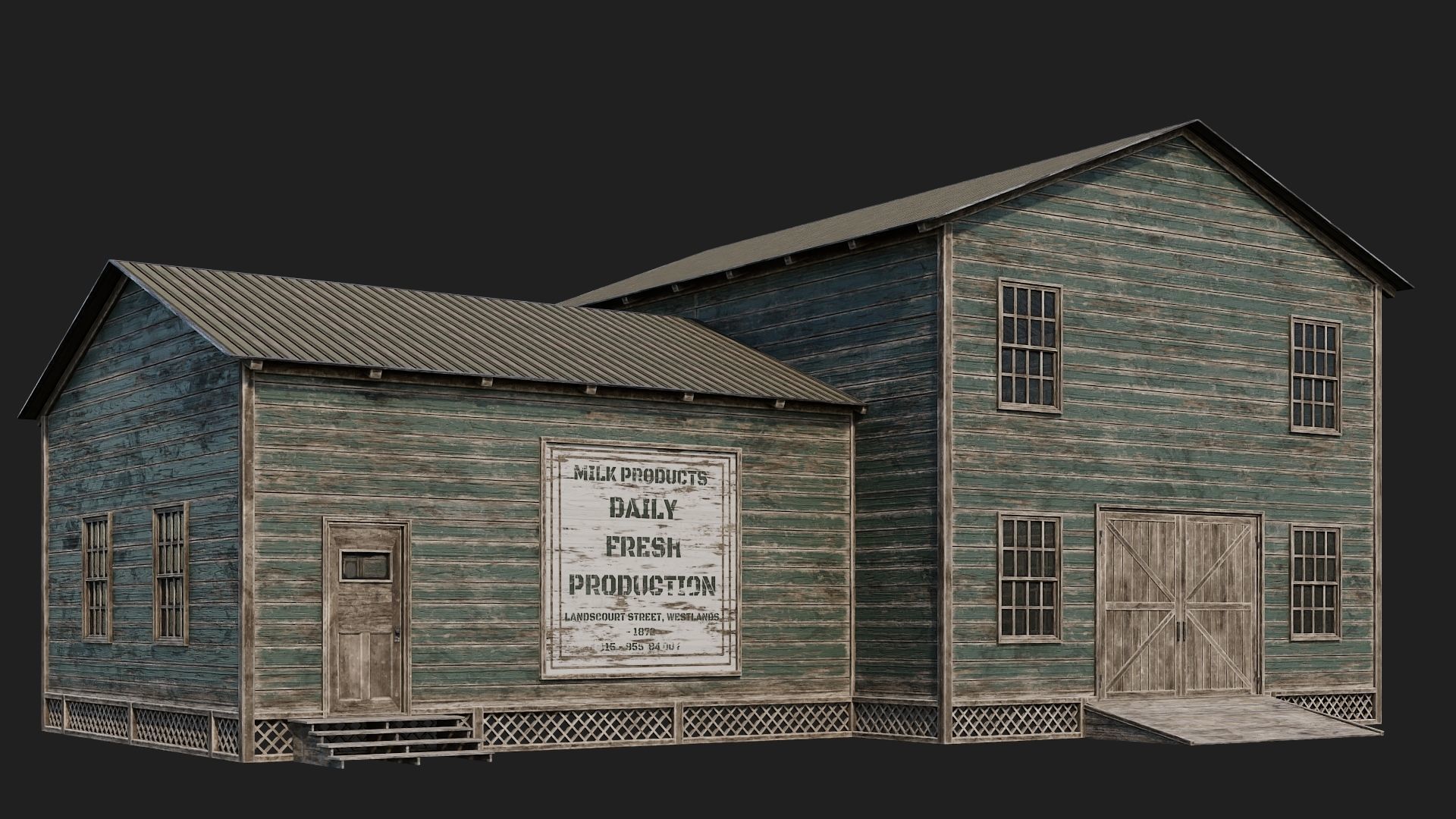 73-74-75-76 - Farm Buildings 4K PBR GameReady Low-poly 3D model_3