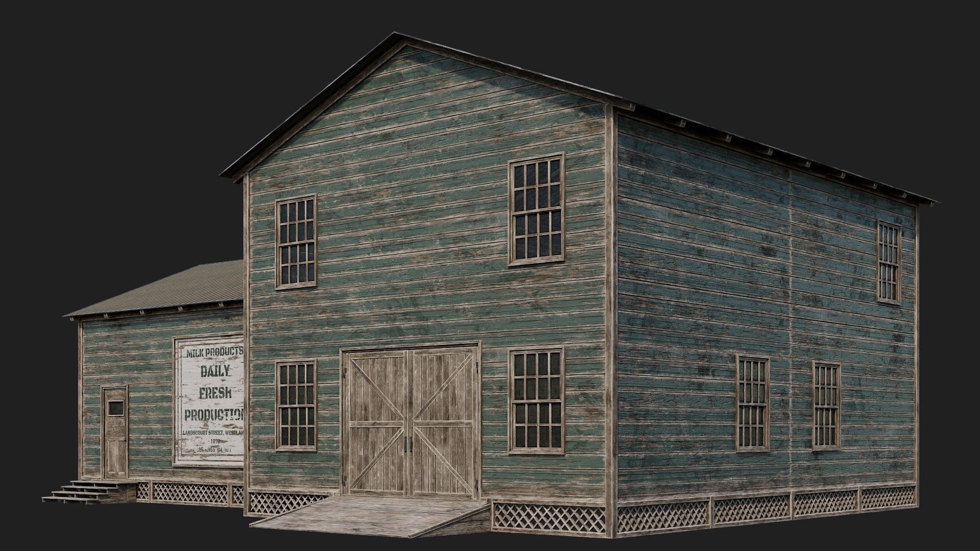 73-74-75-76 - Farm Buildings 4K PBR GameReady Low-poly 3D model_27