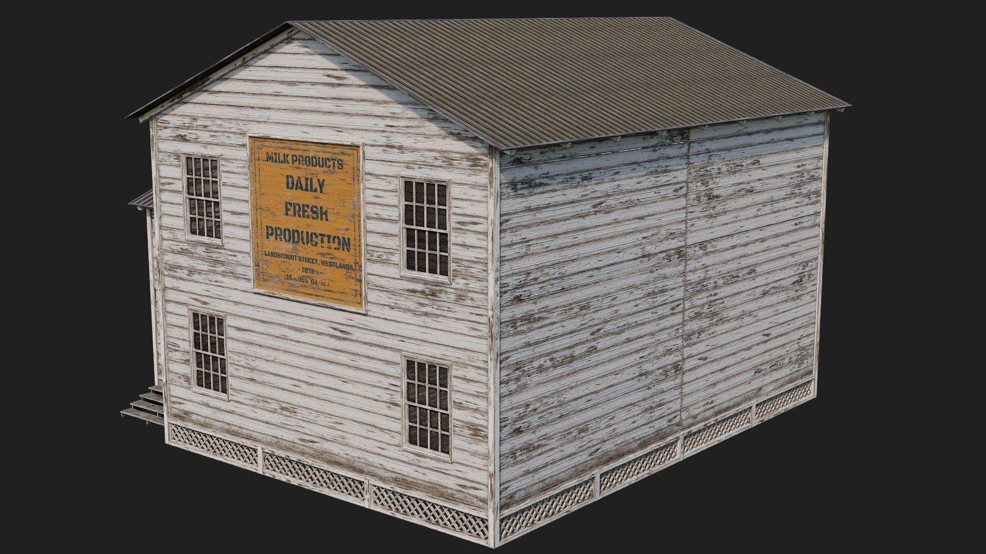 73-74-75-76 - Farm Buildings 4K PBR GameReady Low-poly 3D model_16