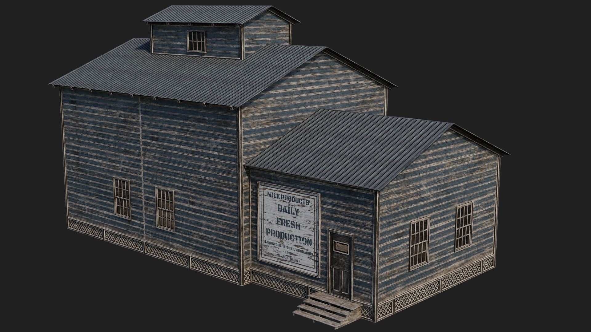 73-74-75-76 - Farm Buildings 4K PBR GameReady Low-poly 3D model_38