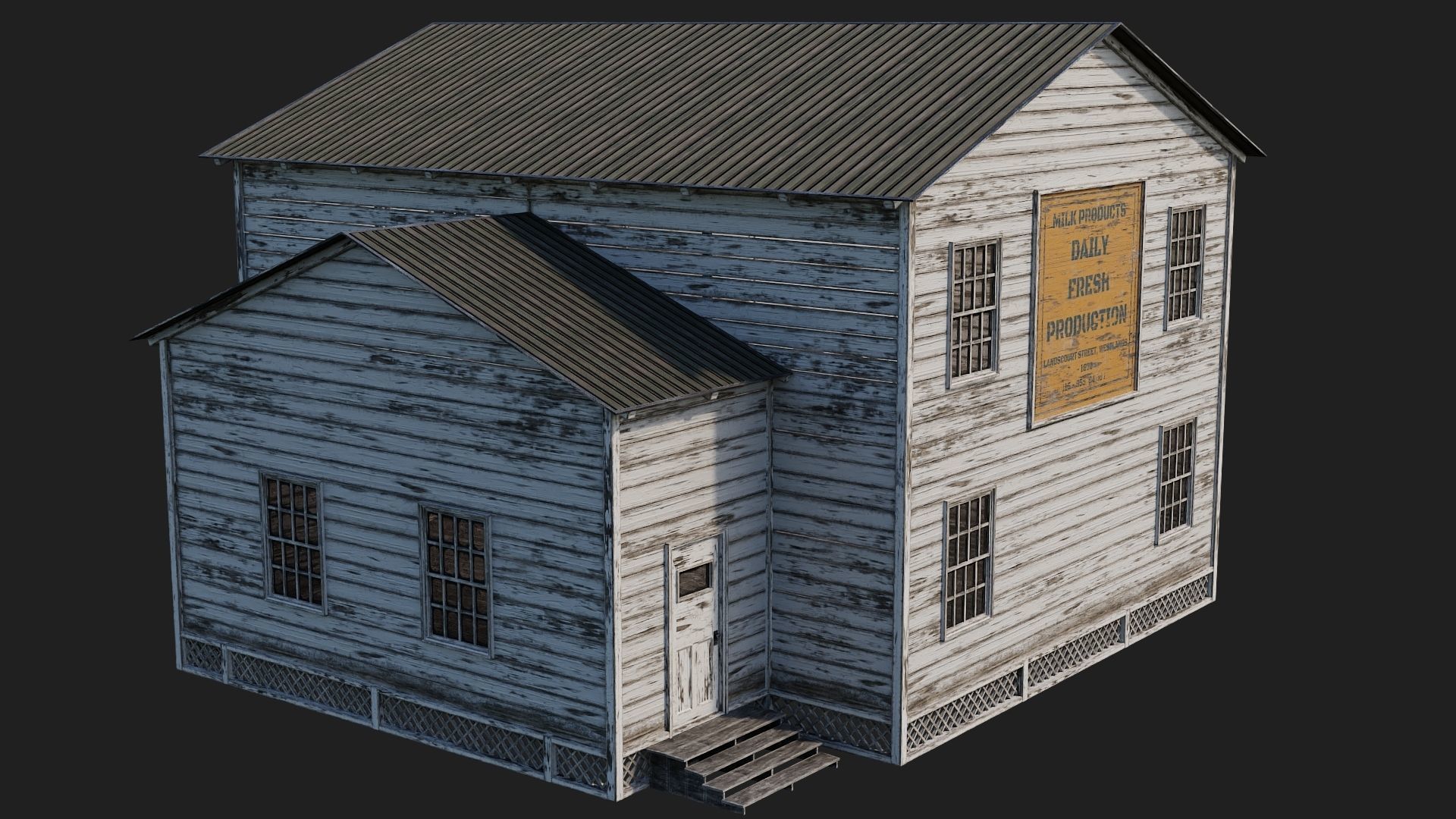 73-74-75-76 - Farm Buildings 4K PBR GameReady Low-poly 3D model_15