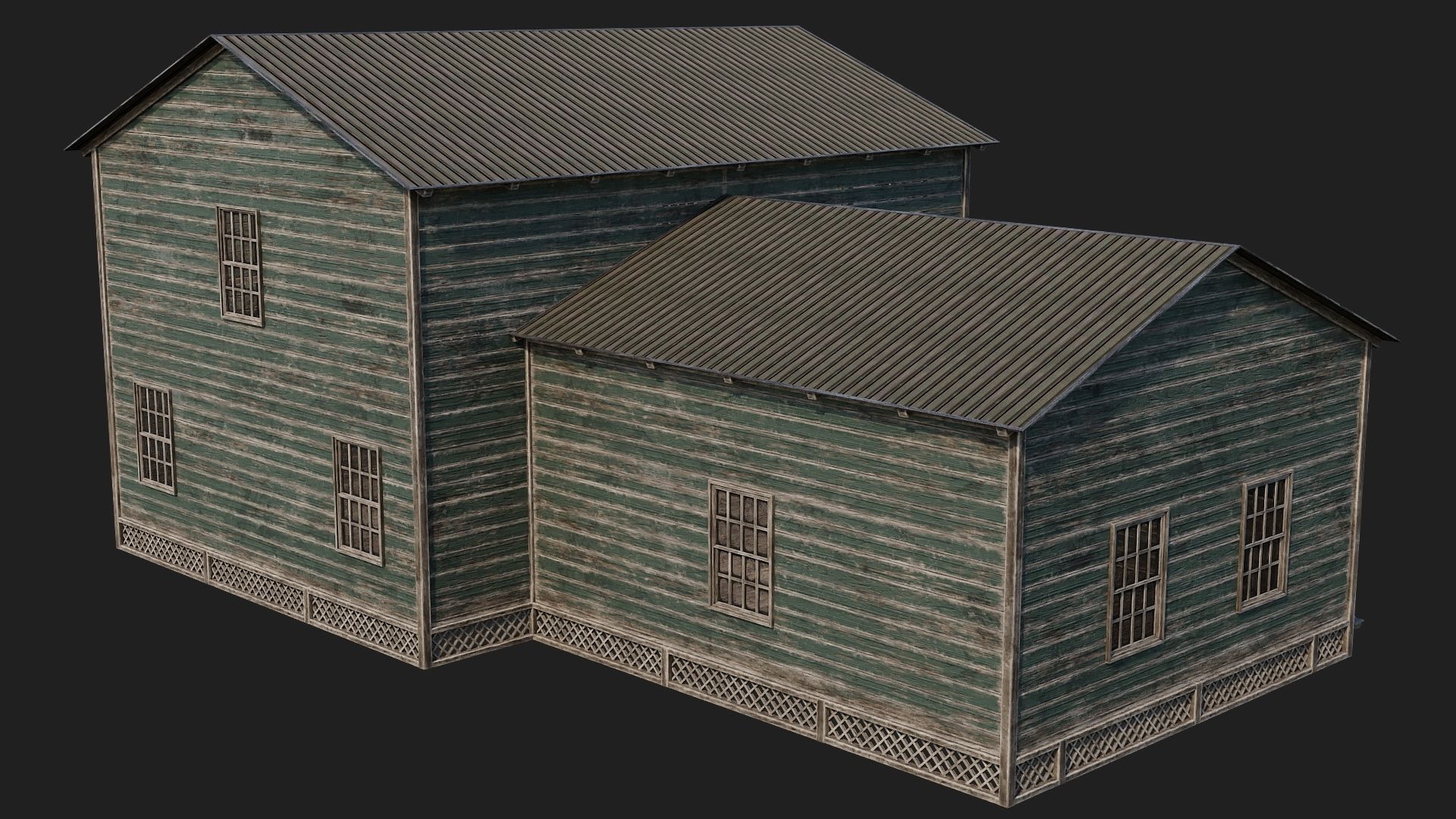 73-74-75-76 - Farm Buildings 4K PBR GameReady Low-poly 3D model_26