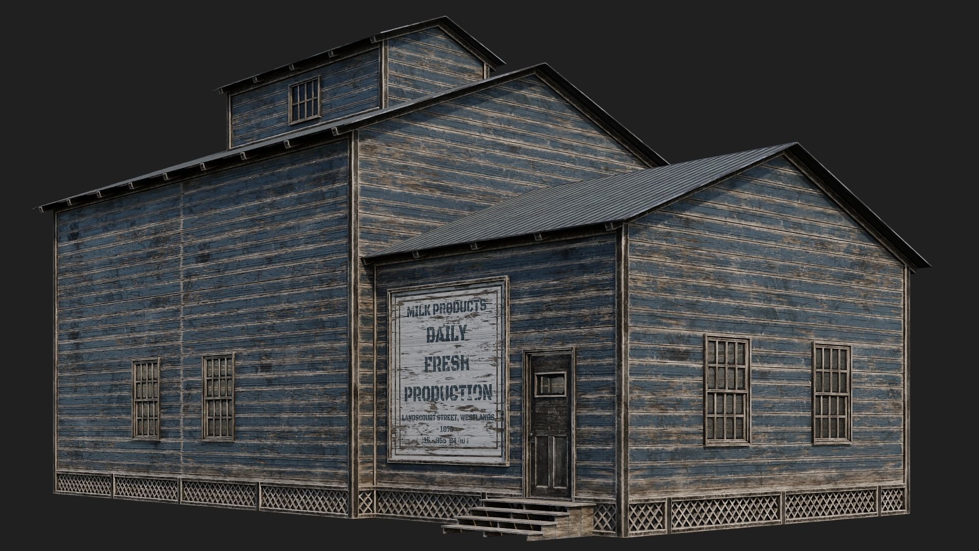 73-74-75-76 - Farm Buildings 4K PBR GameReady Low-poly 3D model_4