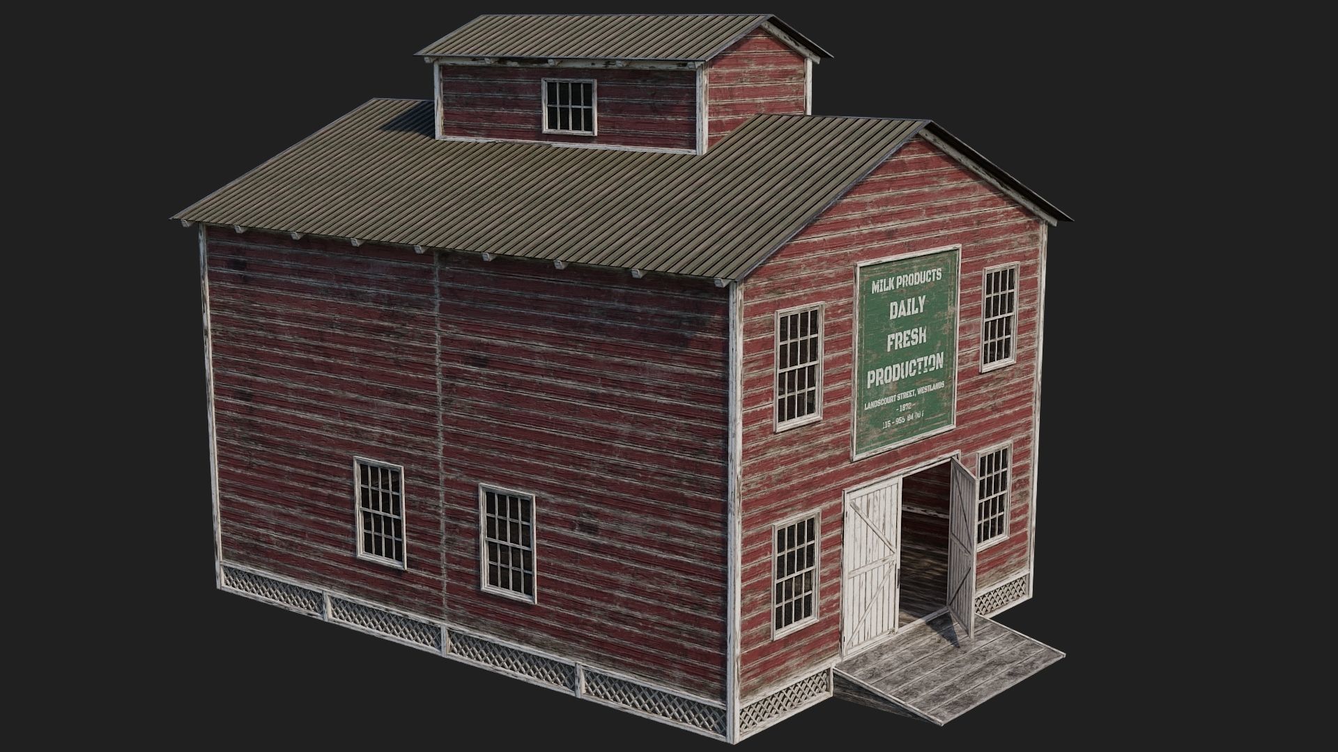 73-74-75-76 - Farm Buildings 4K PBR GameReady Low-poly 3D model_23
