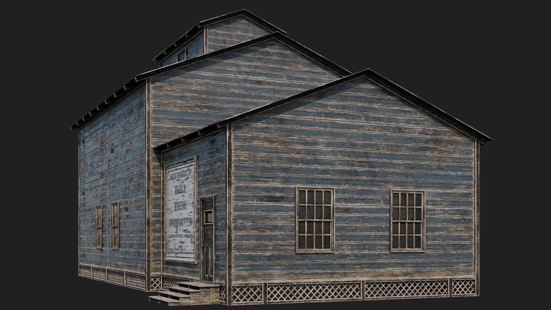 73-74-75-76 - Farm Buildings 4K PBR GameReady Low-poly 3D model_37