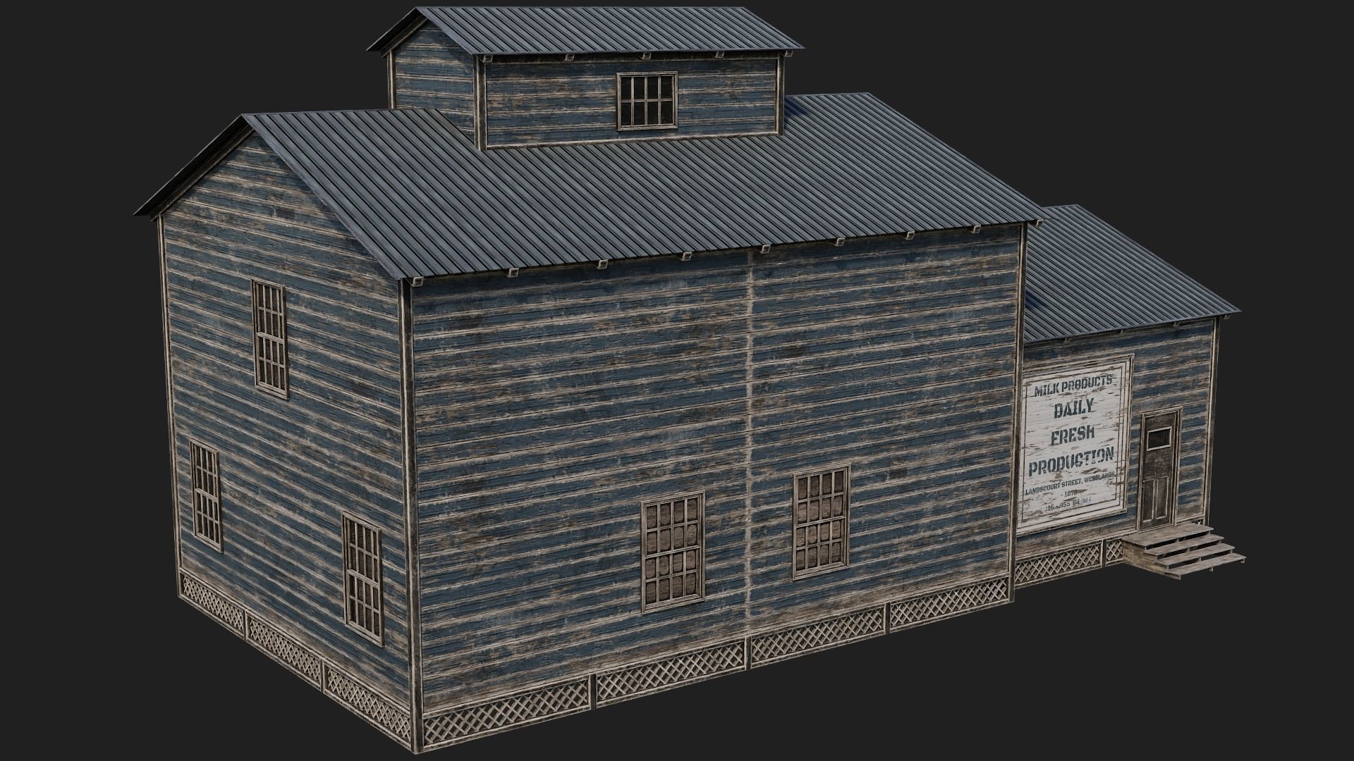 73-74-75-76 - Farm Buildings 4K PBR GameReady Low-poly 3D model_33