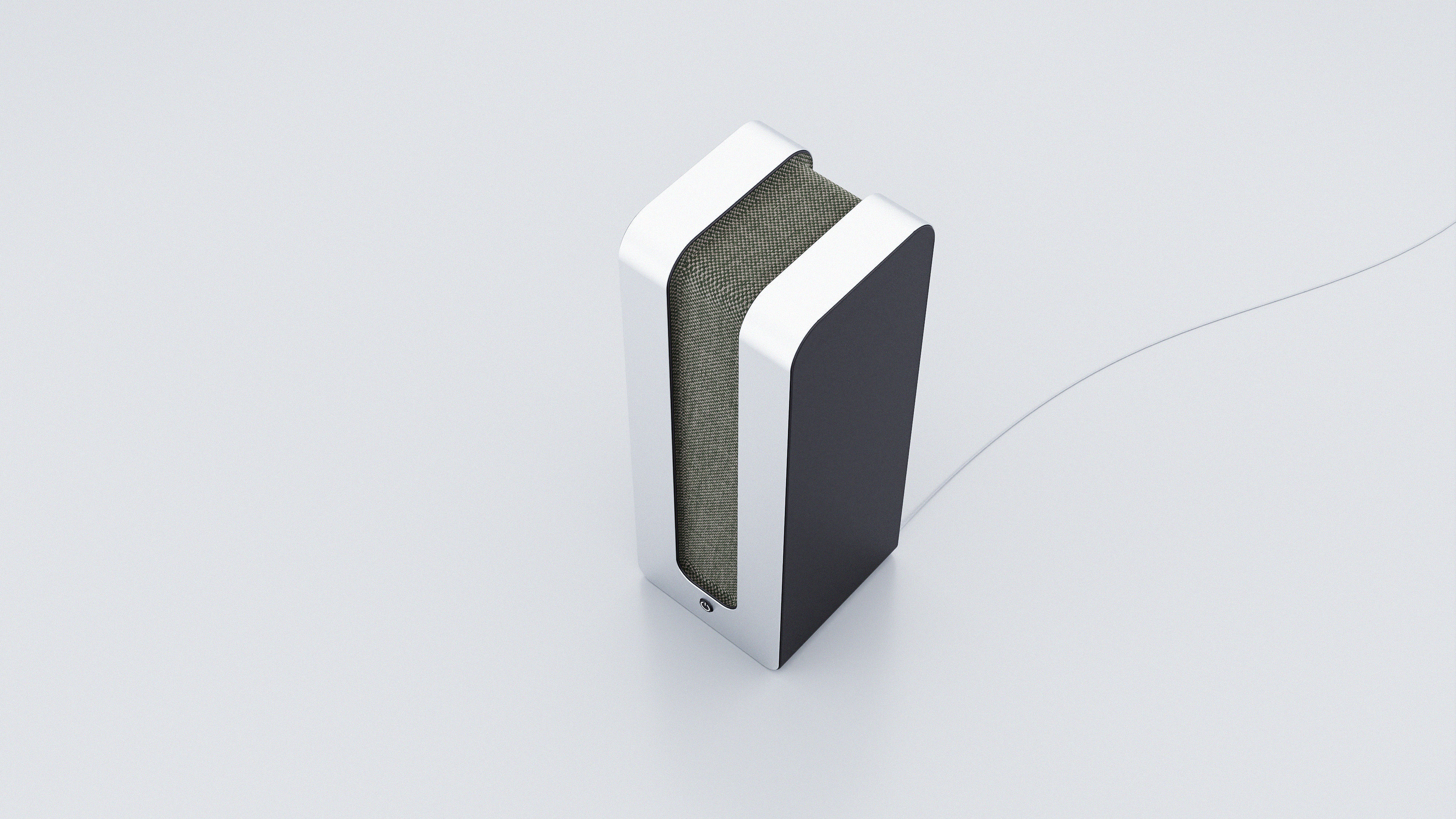 Speaker White Low-poly 3D model_2