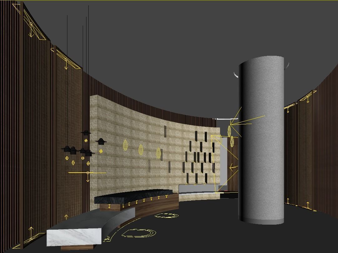 Fitness Center Reception Lobby 3D model_3