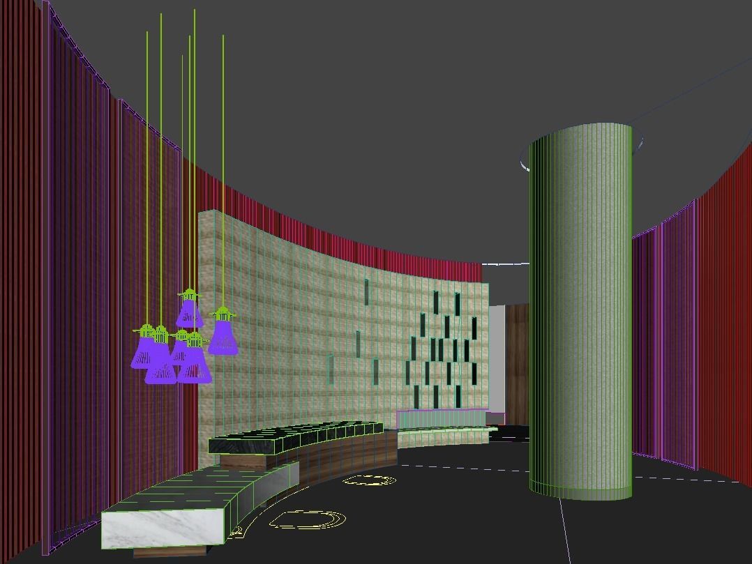 Fitness Center Reception Lobby 3D model_2