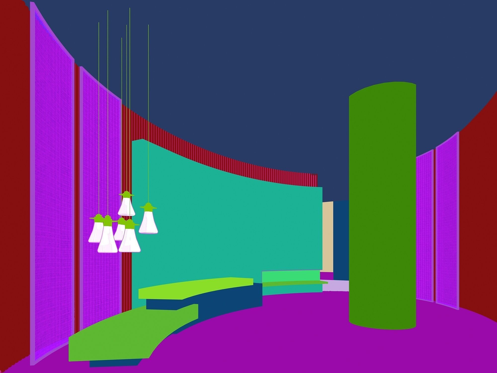 Fitness Center Reception Lobby 3D model_4