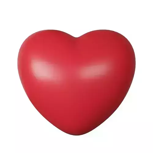 Cute red heart simple 3D model 3D model