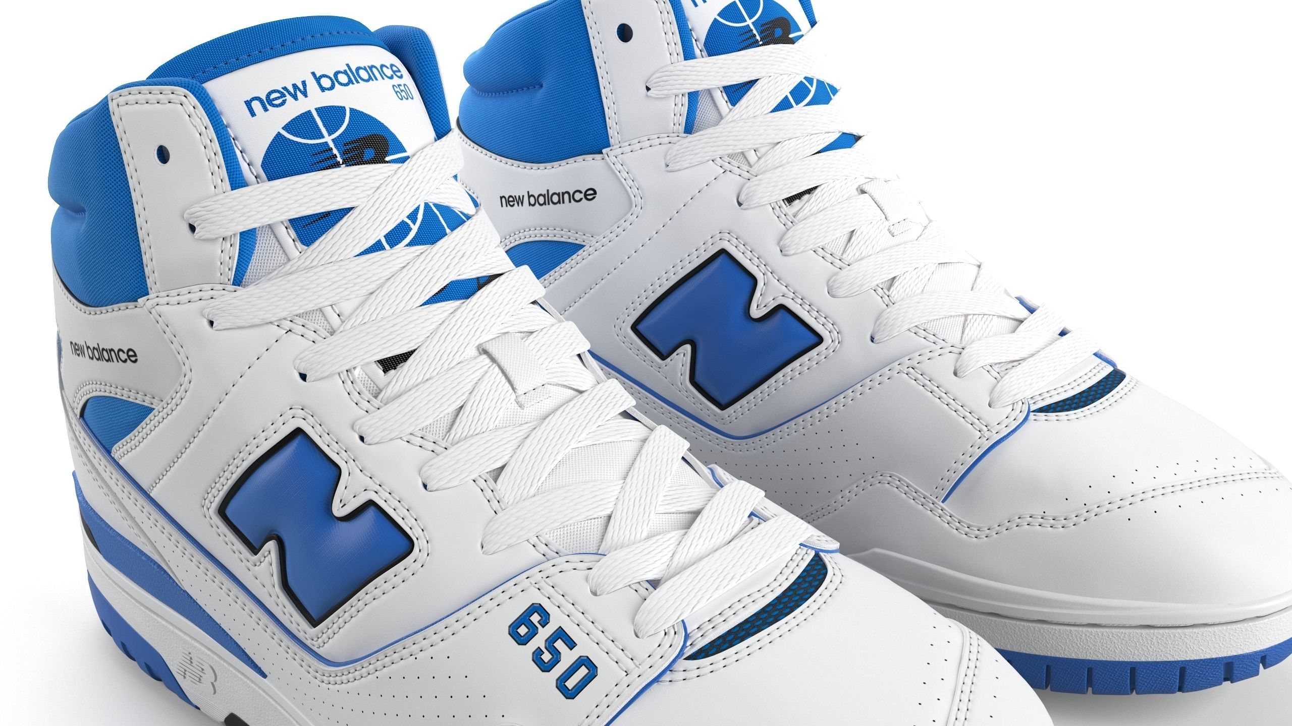 New balance 650 Blue PBR Low-poly 3D model_7
