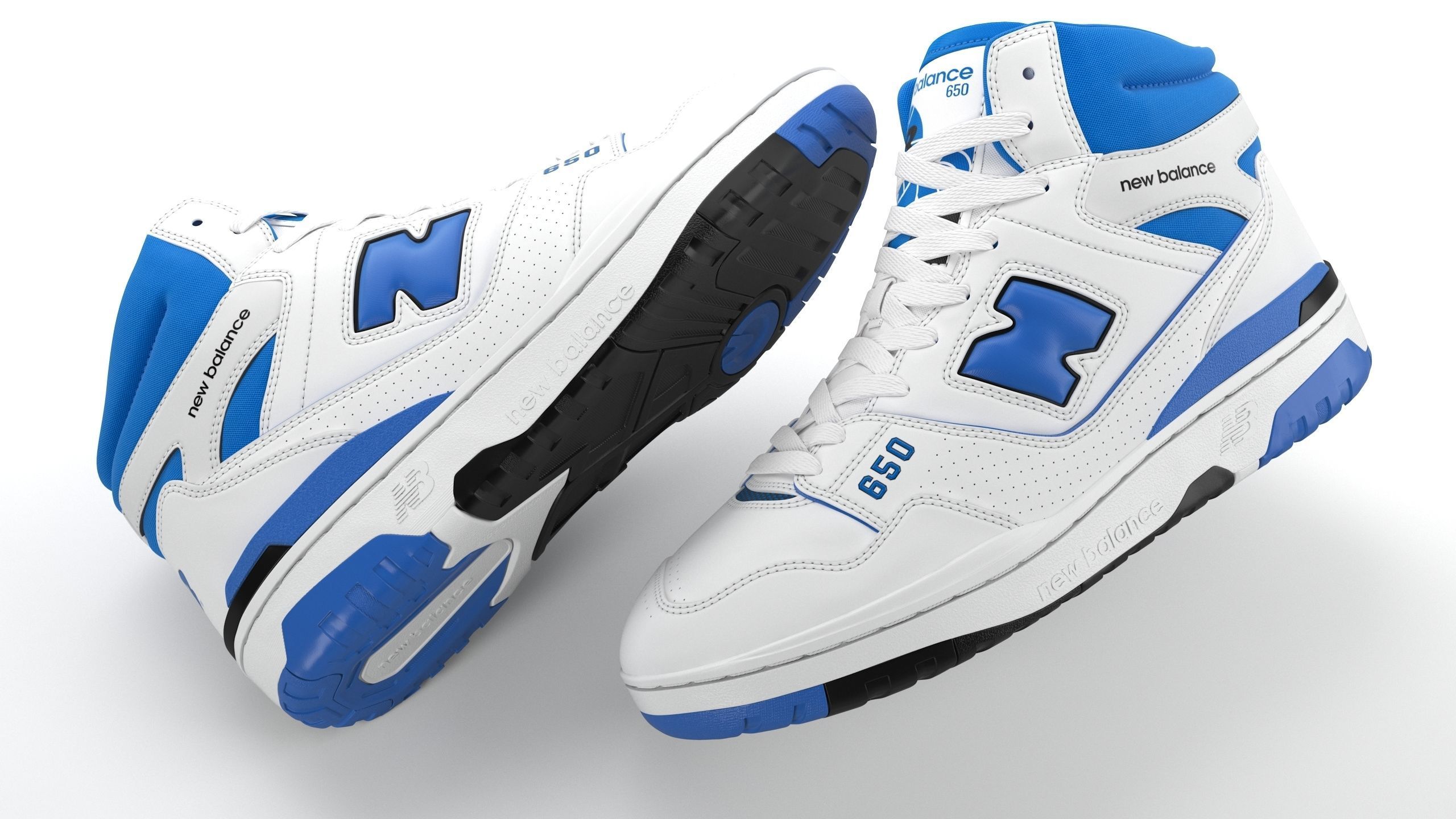 New balance 650 Blue PBR Low-poly 3D model_11