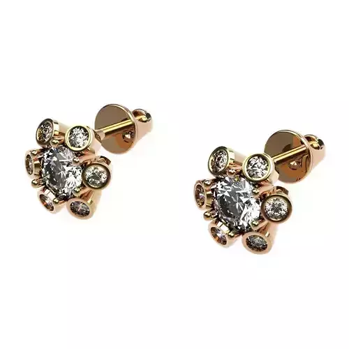 earring diamond flower stud earrings