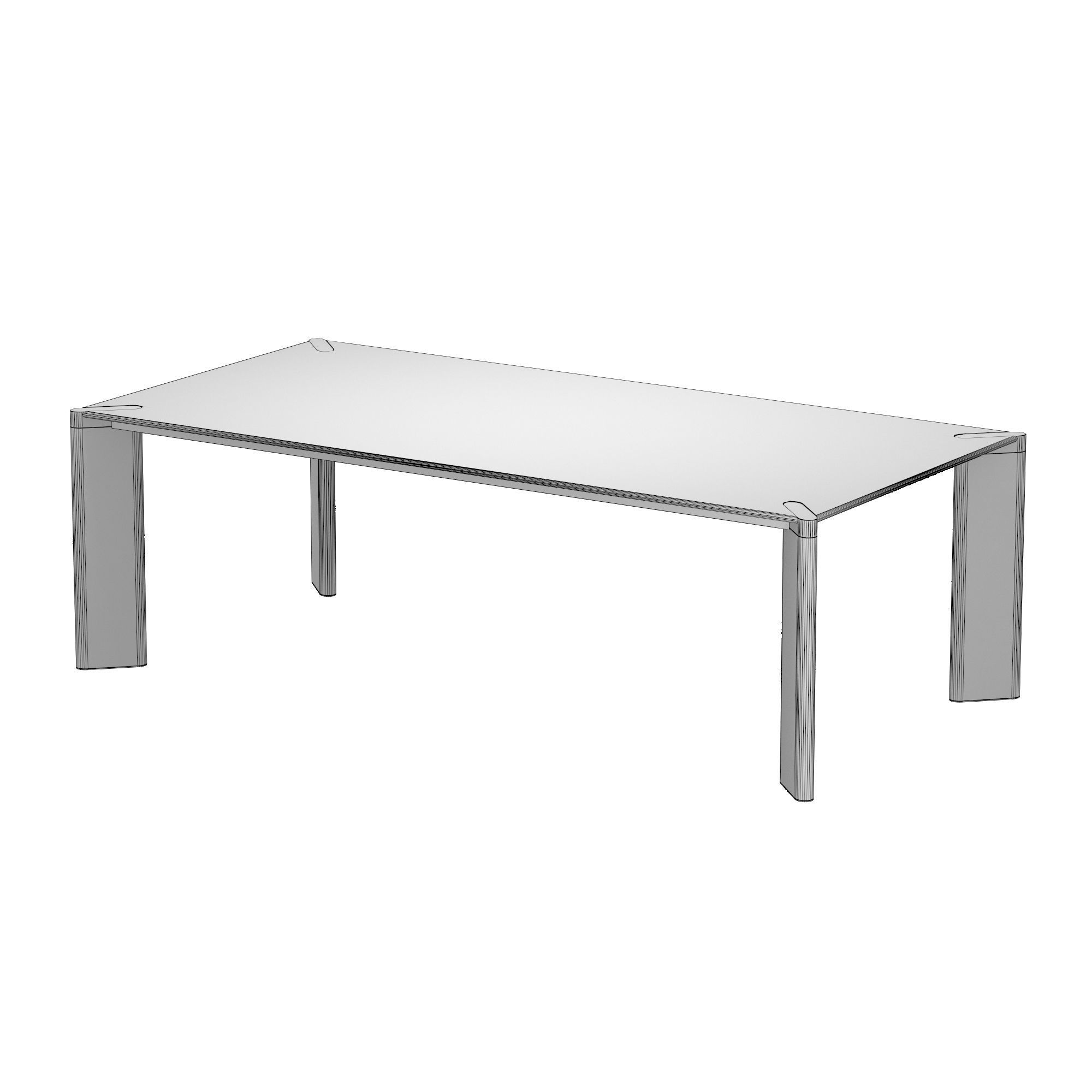 Ottanta Rectangular Dining Table 3D model_5