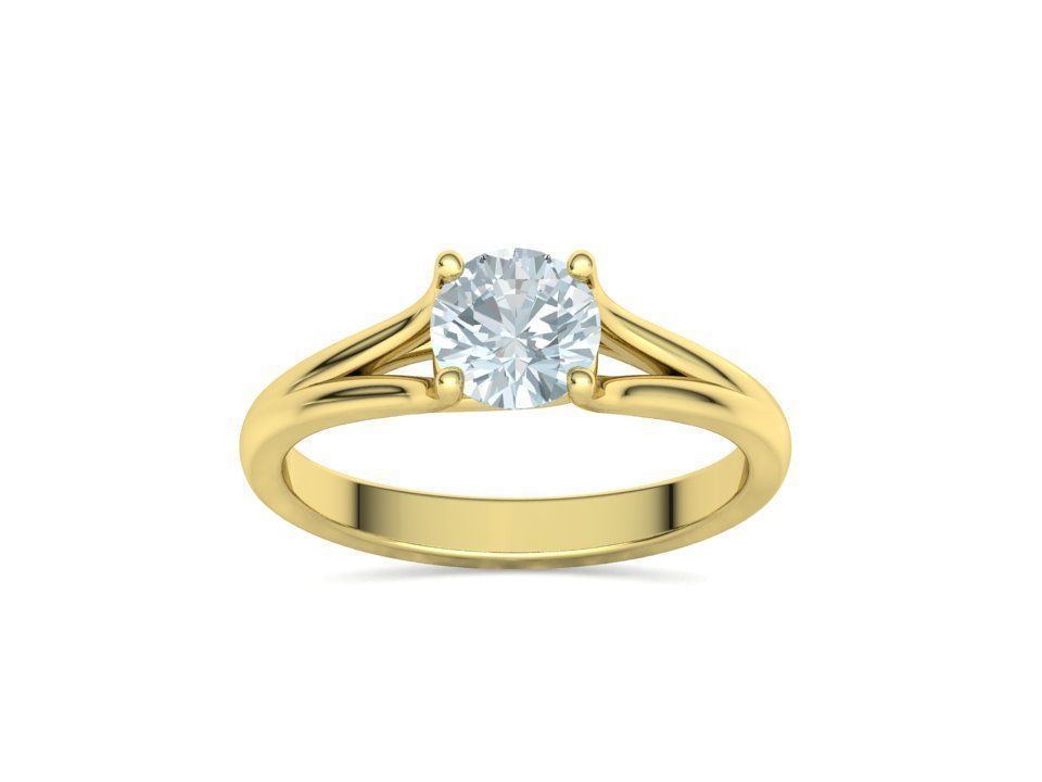 1ct Solitaire Engagement ring Split Shank design 3dmodel 3D print model_8