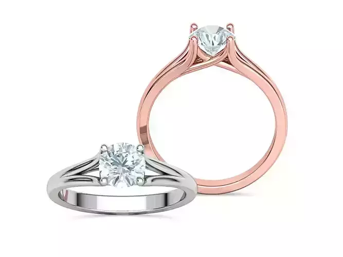 1ct Solitaire Engagement ring Split Shank design 3dmodel 3D print model