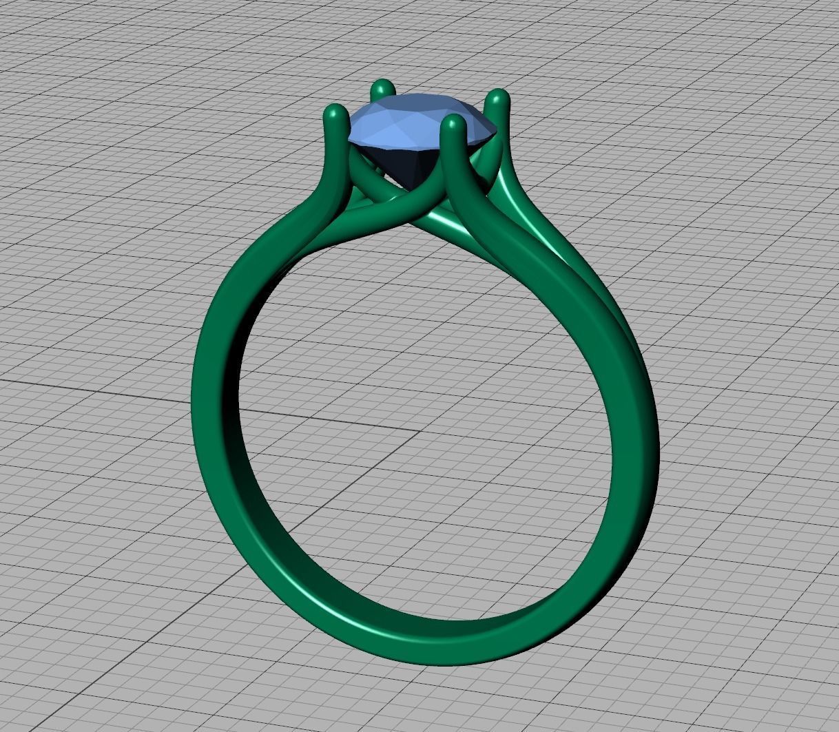 1ct Solitaire Engagement ring Split Shank design 3dmodel 3D print model_18