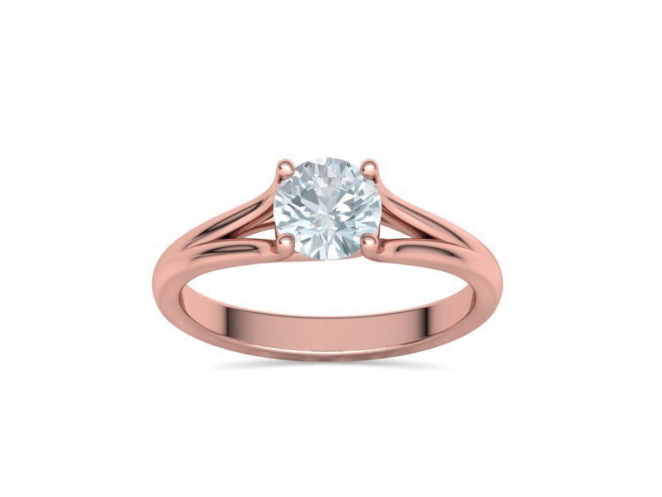 1ct Solitaire Engagement ring Split Shank design 3dmodel 3D print model_7