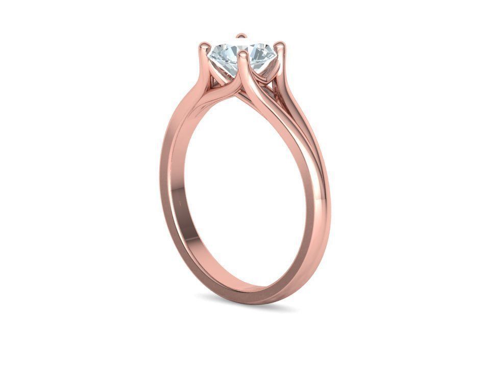 1ct Solitaire Engagement ring Split Shank design 3dmodel 3D print model_25