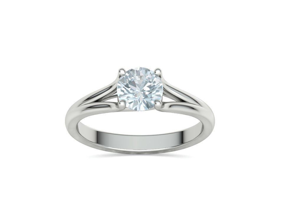 1ct Solitaire Engagement ring Split Shank design 3dmodel 3D print model_9