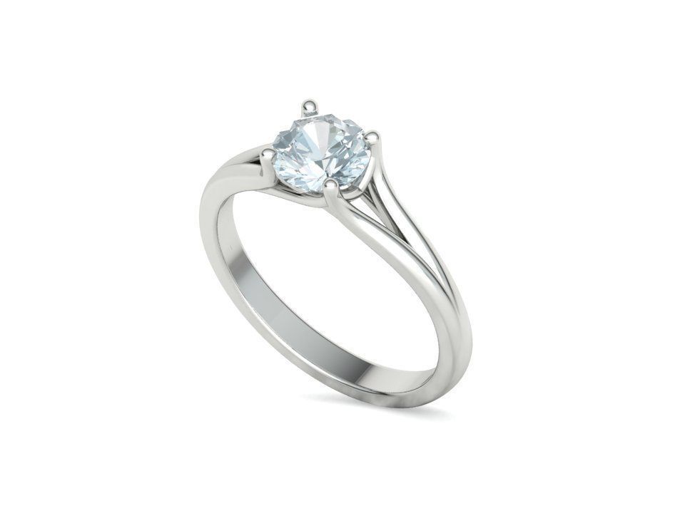 1ct Solitaire Engagement ring Split Shank design 3dmodel 3D print model_30