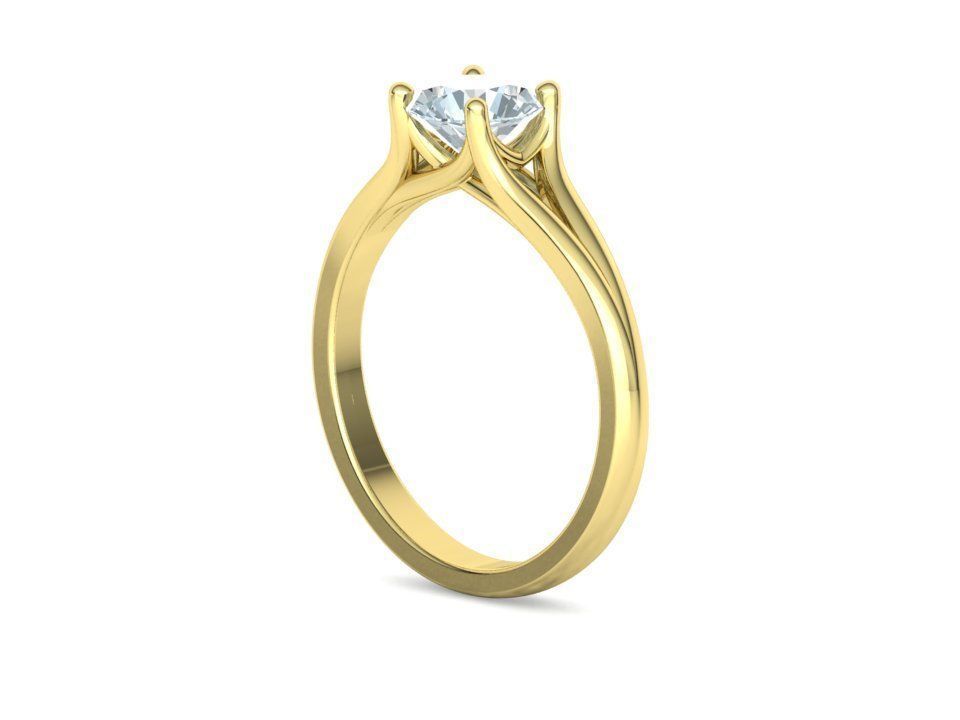 1ct Solitaire Engagement ring Split Shank design 3dmodel 3D print model_26