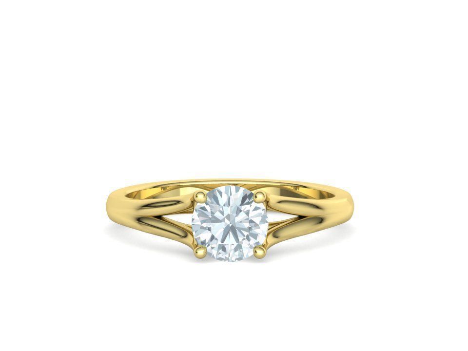 1ct Solitaire Engagement ring Split Shank design 3dmodel 3D print model_5