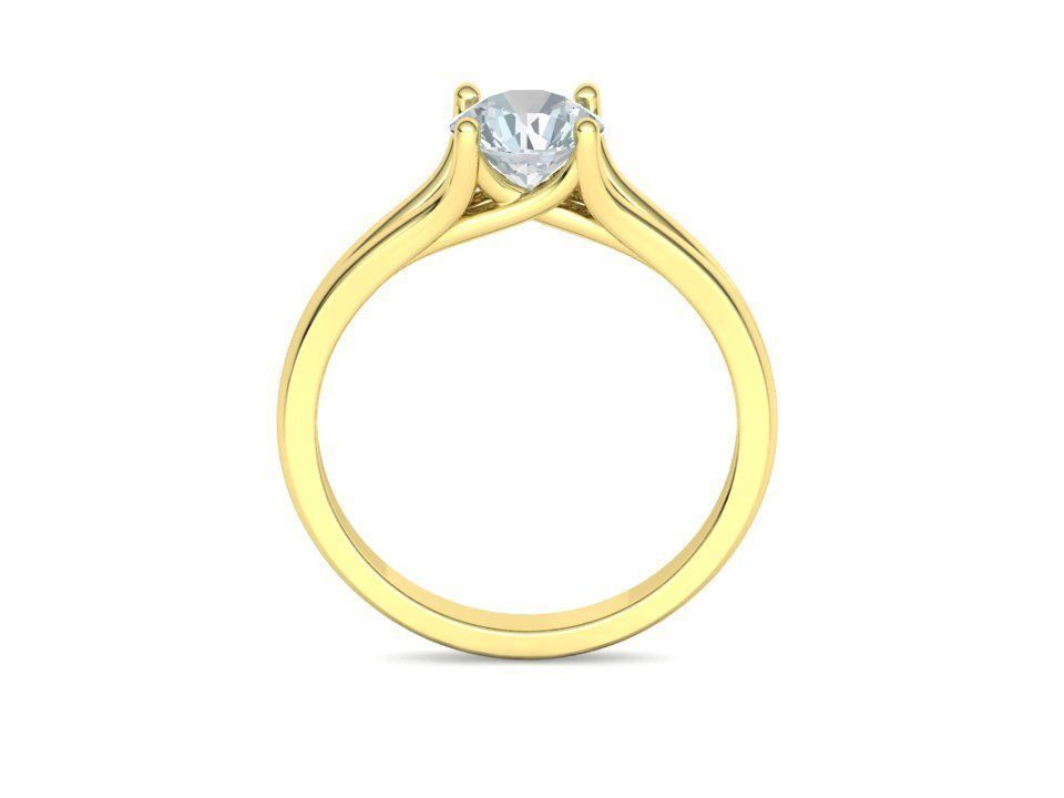 1ct Solitaire Engagement ring Split Shank design 3dmodel 3D print model_23